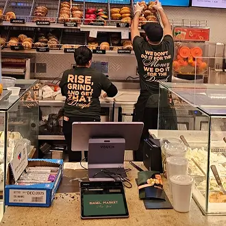 bagel market new york using vouch pos