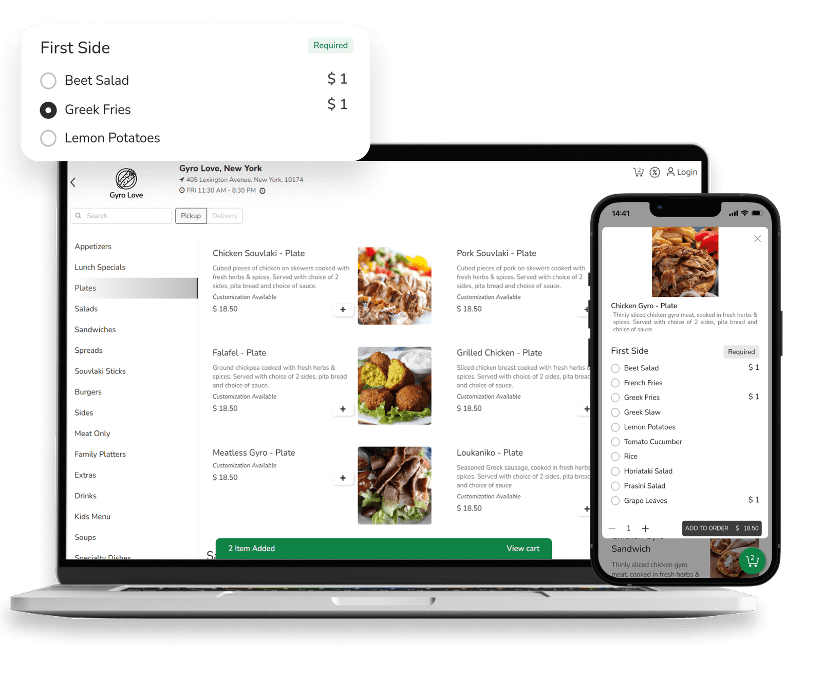 online ordering system for fast casual restaurant