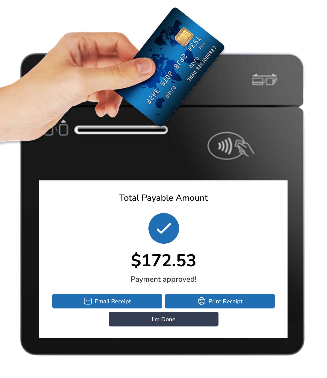 vouch payment processing with customer display