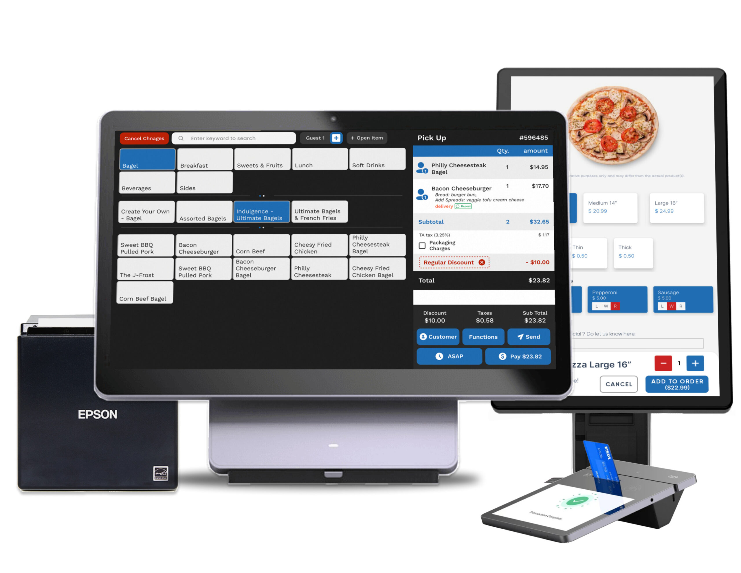 vouch compact pos with self ordering kiosk