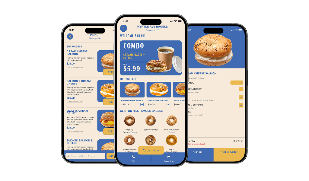ny bagles branded online ordering app