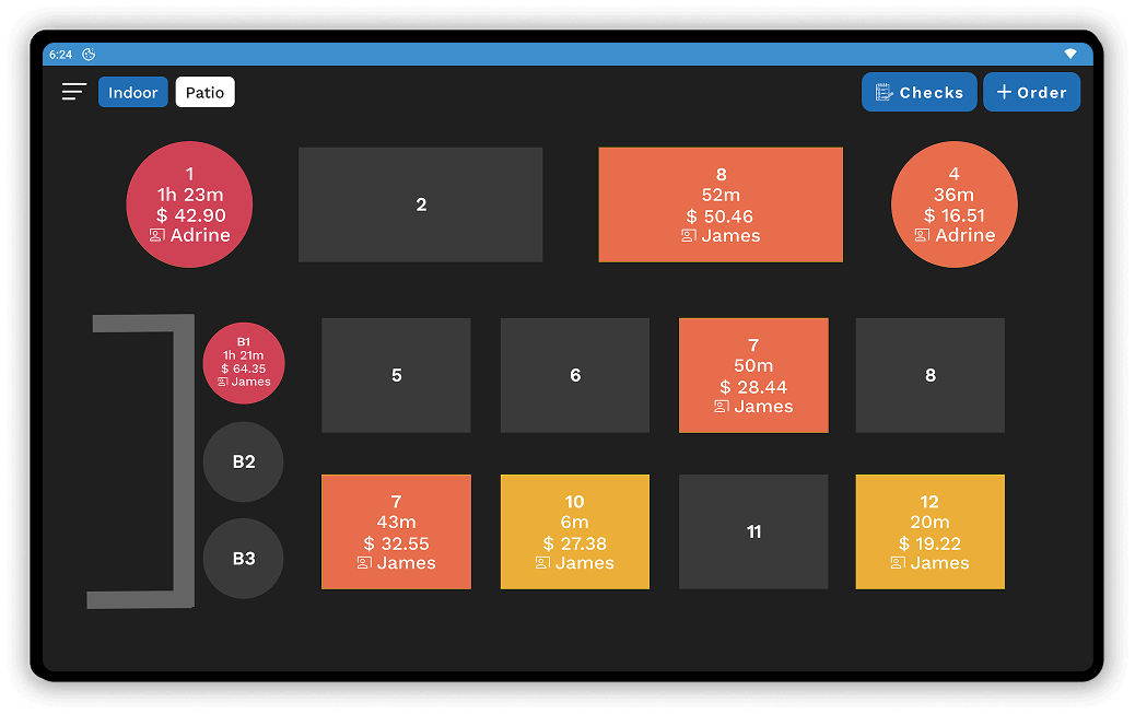 Vouch POS table layout