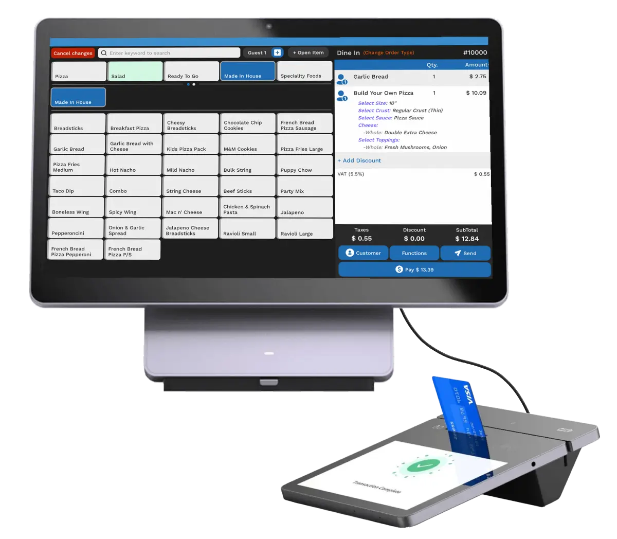 eatons fresh pizza using vouch pos terminal