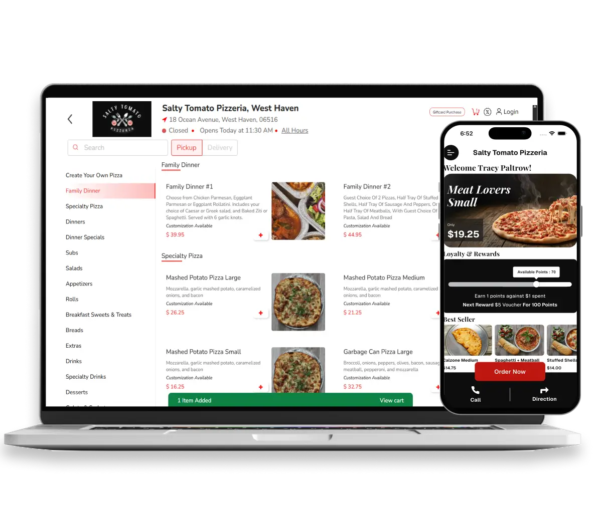 salty tomato pizzeria online ordering